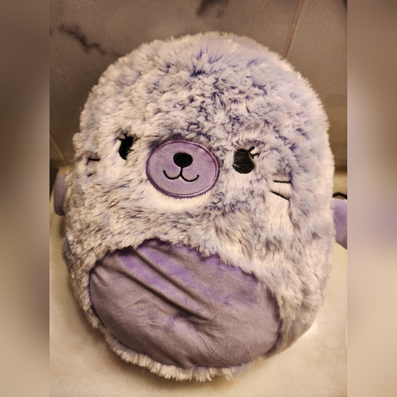 Fuzzamallow Purple Seal Stuffed Animal - Picture 1 of 3